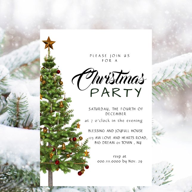 Convites Elegant Modern Minimalist Christmas Party (Criador carregado)