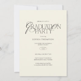 Convites Elegant Modern Minimalist Typography Graduation