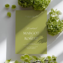 Elegant Modern Olive Green & White Wedding