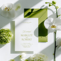 Elegant Modern Olive Green & White Wedding