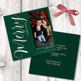 Convites Elegant Modern Photo Holiday Invitation | Merry