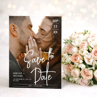 Convites Elegant Modern Photo Save the Date Wedding
