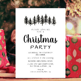 Convites Elegant Modern Pine Forest Christmas Party