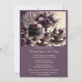 Convites Elegant Moody Twilight Winter Tea Party Invitation