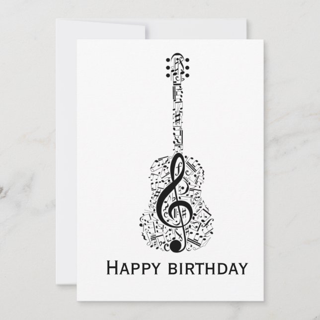 Convites Elegant Music Note Birthday Greeting Card (Frente)