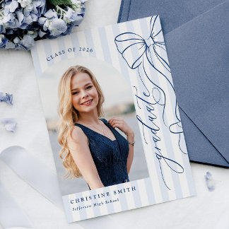 Convites Elegant Navy Blue Graduation Invitation