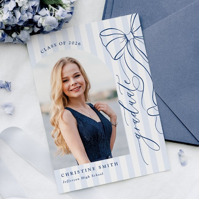 Convites Elegant Navy Blue Graduation Invitation (Criador carregado)