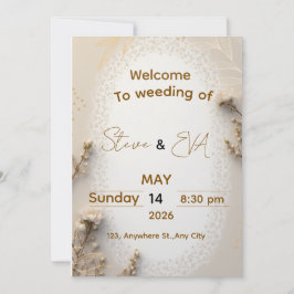 Convites Elegant Neutral Wedding Invitation in Brown & Beig