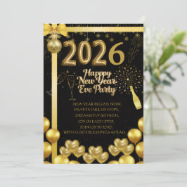 Convites Elegant New Year Eve Party Invitation Card