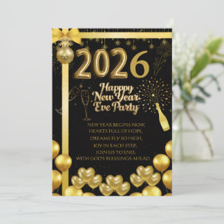 Convites Elegant New Year Eve Party Invitation Card