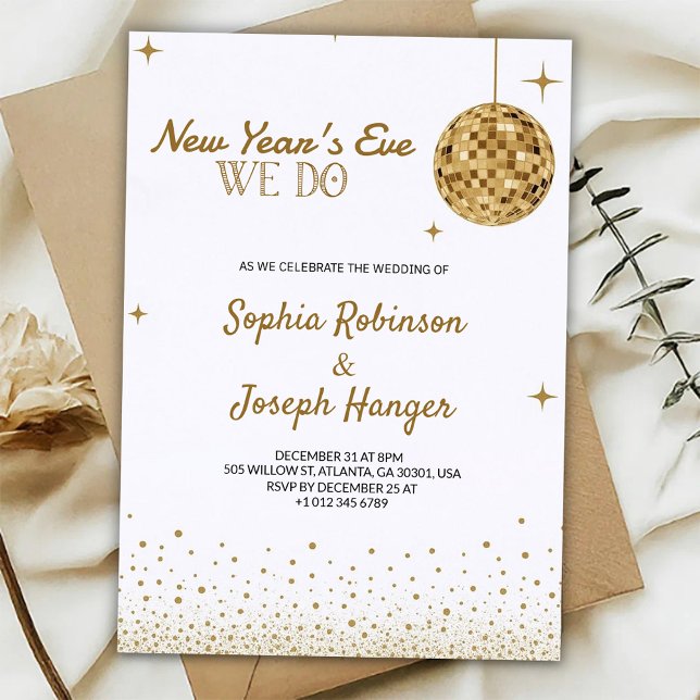 Convites  Elegant New Year's Eve wedding invitation  (Criador carregado)