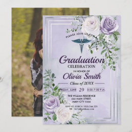 Convites Elegant Nursing Graduation Invitation Photo | RN B