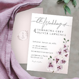 Convites Elegant Orchid Minimalist Wedding Invitation Card