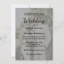 Convites Elegant Overlay Photo Wedding