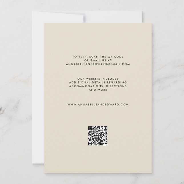 Convites Elegant Palm Tree Wedding Invitation with QR Code (Verso)