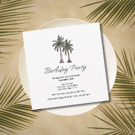 Convites Elegant Palm Trees Tropical 30th Birthday Party