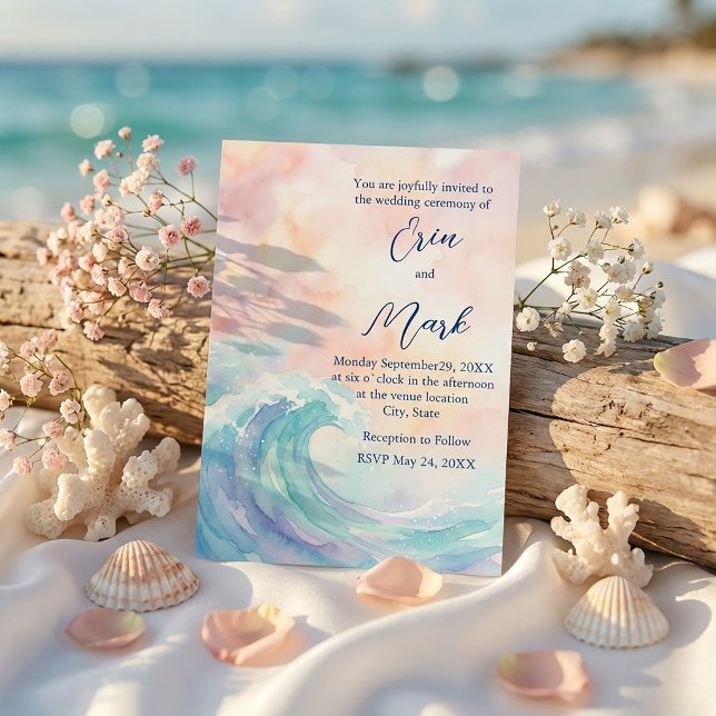 Convites Elegant Pastel Watercolor Invitation | Soft Blush  (#pastelinvitation #watercolorinvite #weddinginvitation #minimalinvite #elegantdesign #softcolors )