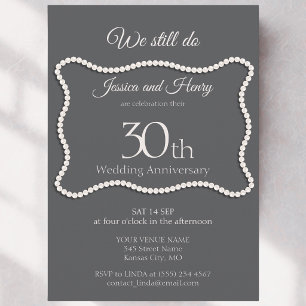 Convites Elegant Pearl 30º aniversário de casamento We Stil