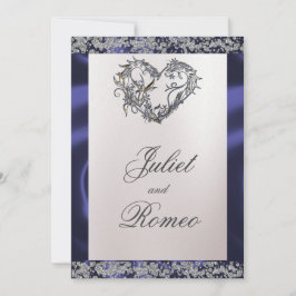 Convites Elegant Pearl, Blue Ribbon & Sparkle