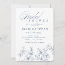 Elegant Periwinkle Wildflower Bridal Shower 