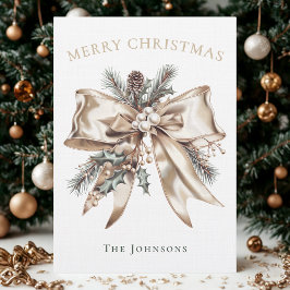 Convites Elegant Personalized Christmas Bow Card