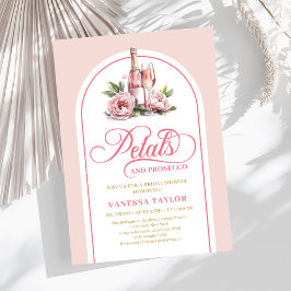 Convites Elegant petals and prosecco invite custom name