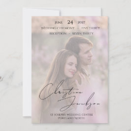 Convites Elegant Photo Modern Script Typography Wedding