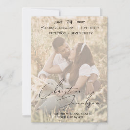 Convites Elegant Photo Modern Script Typography Wedding