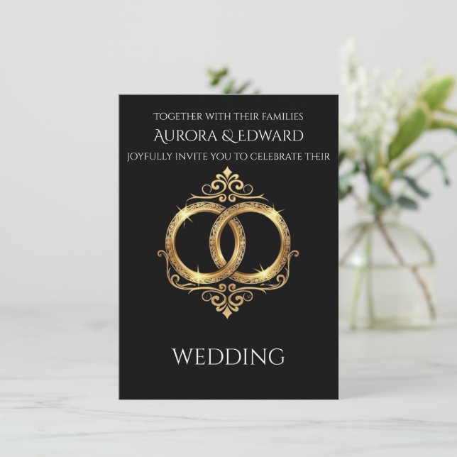Convites Elegant Photo Wedding Invitation Card – Modern (Em pé/Frente)