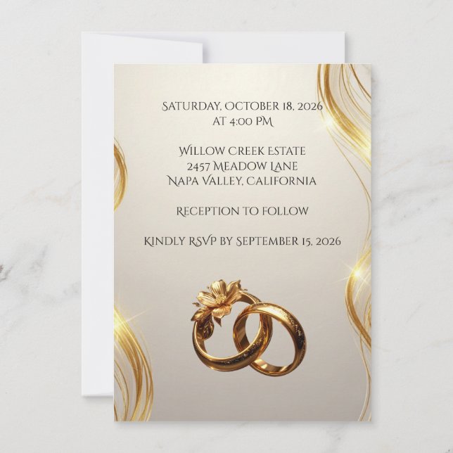 Convites Elegant Photo Wedding Invitation Card – Modern (Verso)