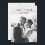 Convites Elegant Photo Wedding Save the Date<br><div class="desc">Elegant photo Save the Date card designed for a timeless wedding celebration. This sophisticated announcement blends modern minimalist typography with editorial photo styling, perfect for the classic bride planning a refined spring, summer, or destination wedding. Style it with handmade paper envelopes, soft florals, and calligraphy details for a beautifully cohesive...</div>