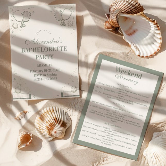 Convites Elegant Pickleball Club Bachelorette Party (Criador carregado)