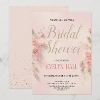 Convites Elegant Pink Floral Bachelorette Party