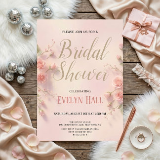 Convites Elegant Pink Floral Bachelorette Party