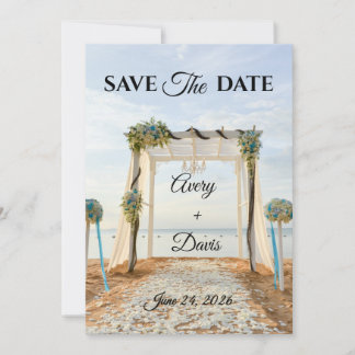 Convites Elegant Pink Floral Fully Editable Save the Date