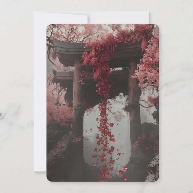 Convites Elegant Pink Floral Wedding Invitation – Botanical (Frente)