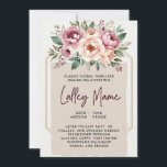 Convites Elegant Pink Floral Wedding Invitation | Romantic<br><div class="desc">Elegant floral wedding invitation featuring beautiful watercolor flowers in soft pink and peach tones with fresh green leaves. This romantic botanical wedding invitation is perfect for couples looking for a timeless, elegant, and classic wedding stationery design. The delicate floral arrangement combined with modern typography creates a luxury wedding invitation that...</div>