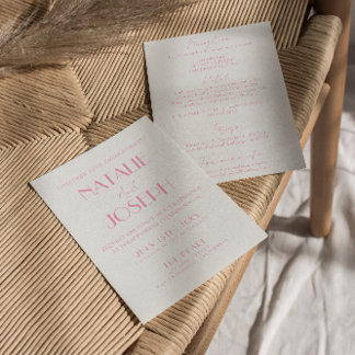 Convites Elegant Pink Orange Stylish All In One Wedding