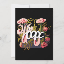 Convites Elegant Pink Roses Hope Typography
