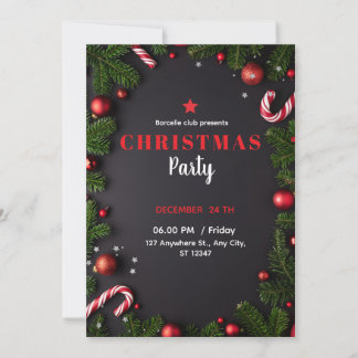 Convites Elegant Poinsettia Christmas Invitation