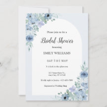 Elegant Powder Blue Flowers Bridal Shower