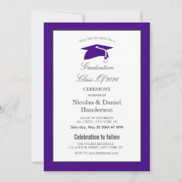 Convites Elegant purple graduation ceremony invitation