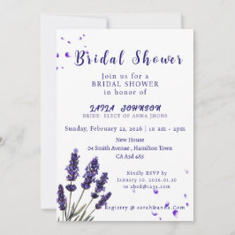 Convites Elegant Purple Lavender Floral Bridal Shower
