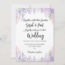 Convites Elegant purple wisteria flower Wedding