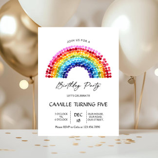Convites Elegant Rainbow Birthday party