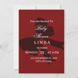 Convites Elegant Red Baby Shower Invitation 