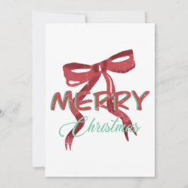 Convites Elegant Red Bow Christmas Card