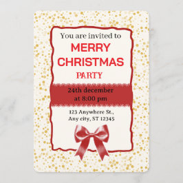 Convites Elegant Red Christmas Party Invitation