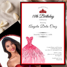 Elegant red dress 18th birthday debut