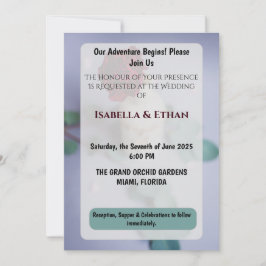 Convites Elegant Red Floral Wedding Invitation